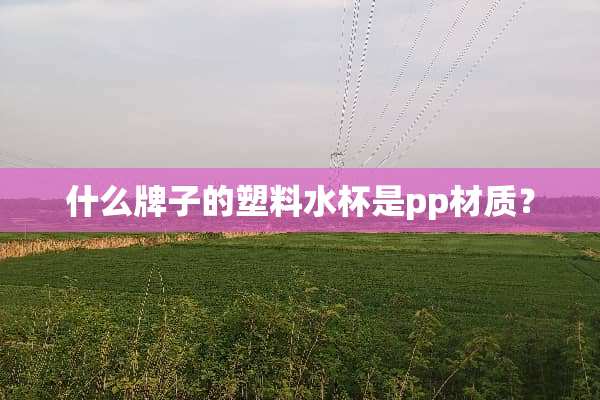 什么牌子的塑料水杯是pp材质？