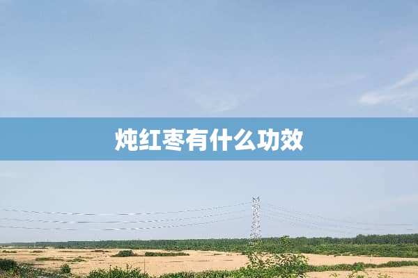 炖红枣有什么功效