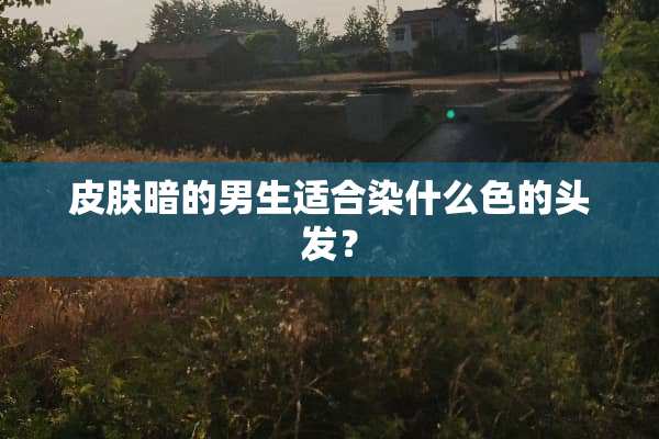 皮肤暗的男生适合染什么色的头发？