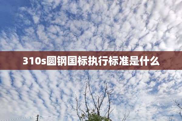 310s圆钢国标执行标准是什么