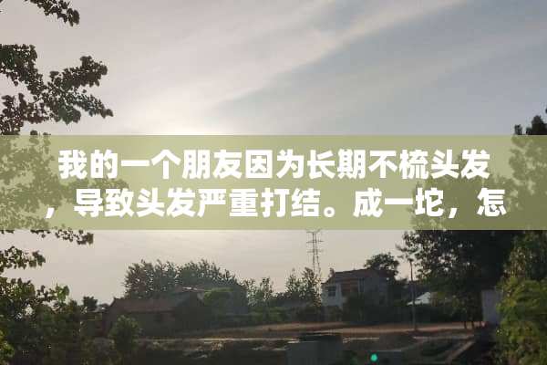 我的一个朋友因为长期不梳头发，导致头发严重打结。成一坨，怎么办？