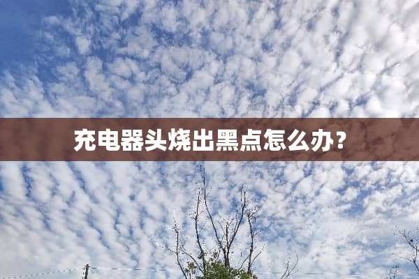 充电器头烧出黑点怎么办？