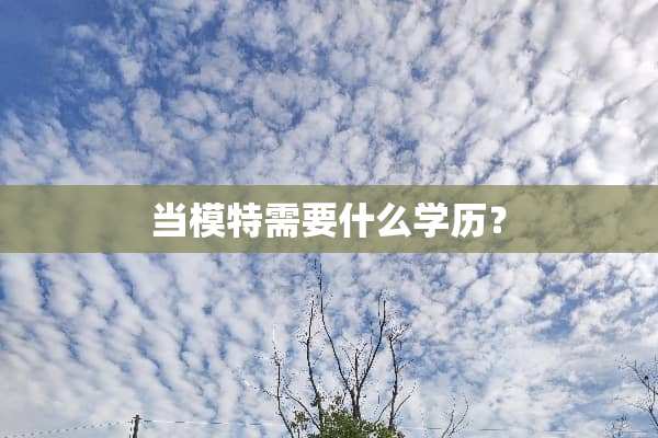 当模特需要什么学历？