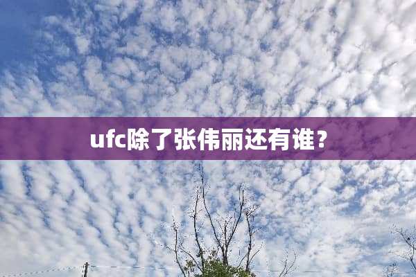 ufc除了张伟丽还有谁？