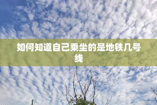 如何知道自己乘坐的是地铁几号线