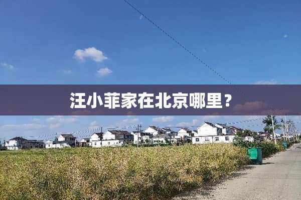 汪小菲家在北京哪里？