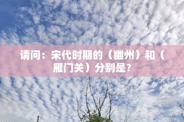 请问：宋代时期的（幽州）和（雁门关）分别是？