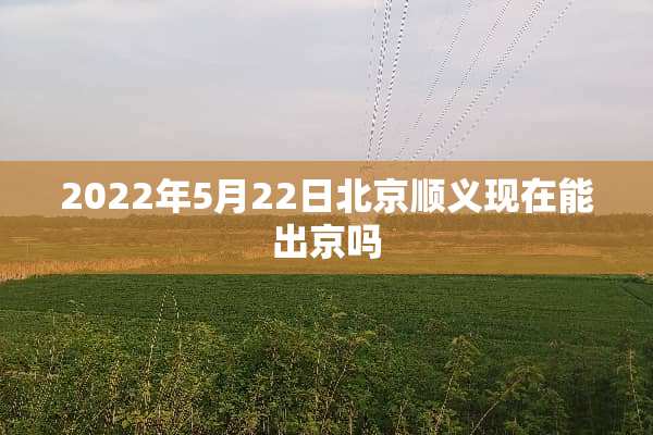 2022年5月22日北京顺义现在能出京吗