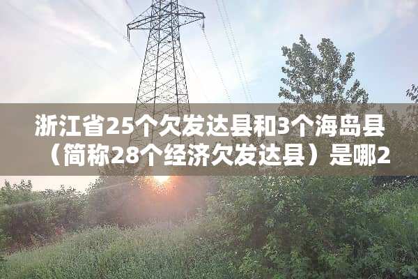 浙江省25个欠发达县和3个海岛县（简称28个经济欠发达县）是哪28个？
