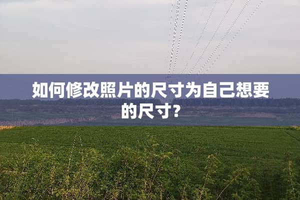 如何修改照片的尺寸为自己想要的尺寸？