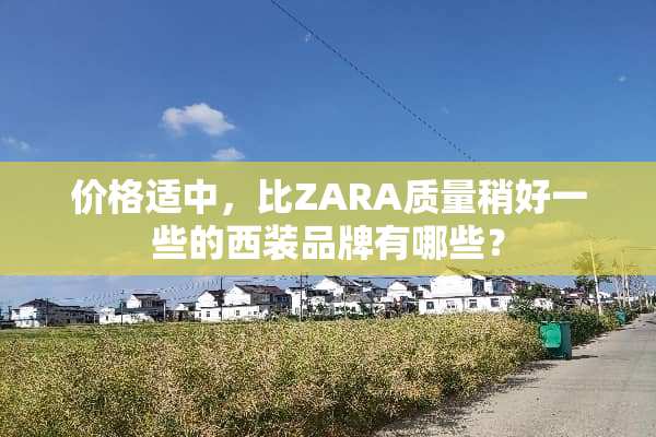 价格适中，比ZARA质量稍好一些的西装品牌有哪些？
