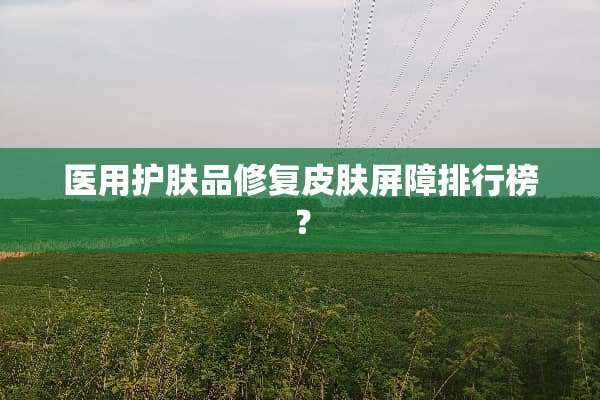 医用护肤品修复皮肤屏障排行榜？