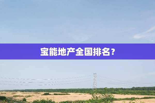 宝能地产全国排名？