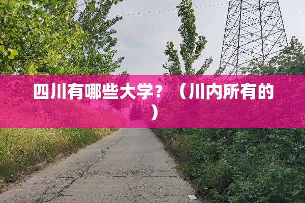 四川有哪些大学？（川内所有的）