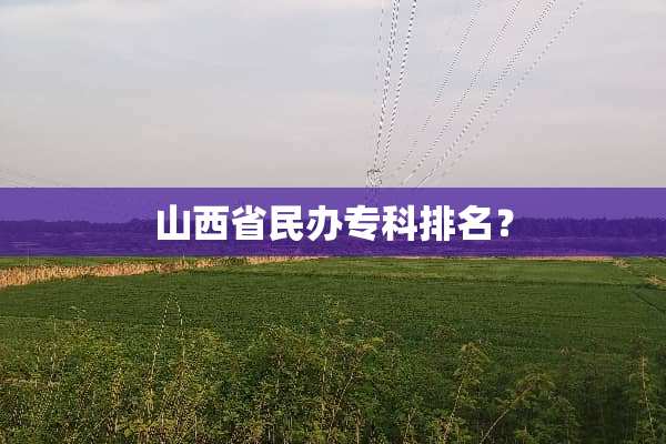 山西省民办专科排名？