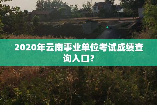 2020年云南事业单位考试成绩查询入口？