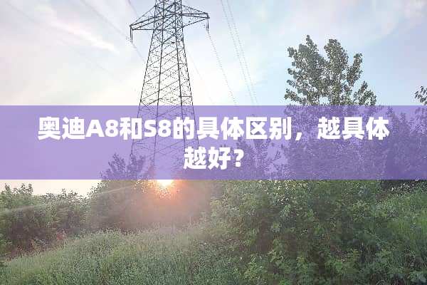 奥迪A8和S8的具体区别，越具体越好？