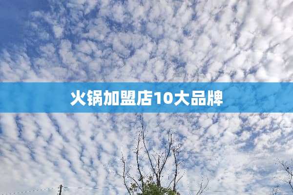 火锅加盟店10大品牌