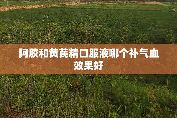 阿胶和黄芪精口服液哪个补气血效果好