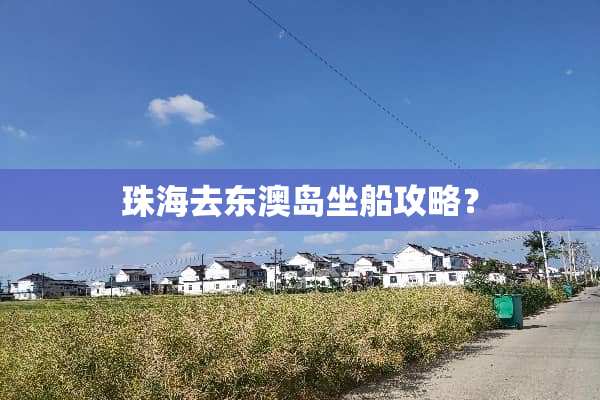 珠海去东澳岛坐船攻略？