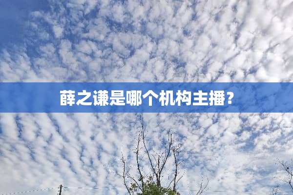 薛之谦是哪个机构主播？