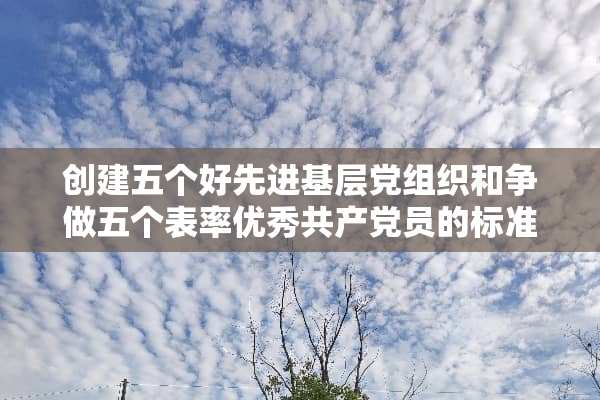 创建五个好先进基层*组织和争做五个表率优秀***员的标准是什么
