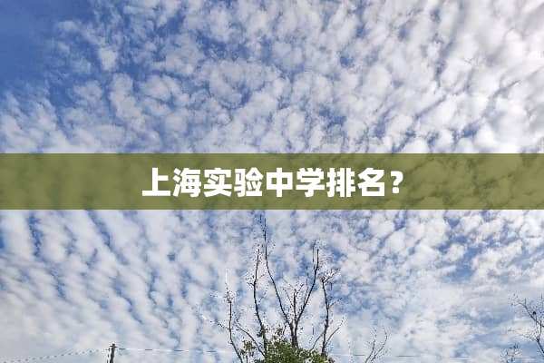 上海实验中学排名？
