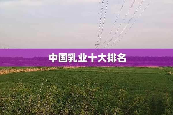 中国乳业十大排名