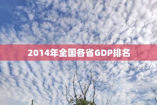 2014年全国各省GDP排名