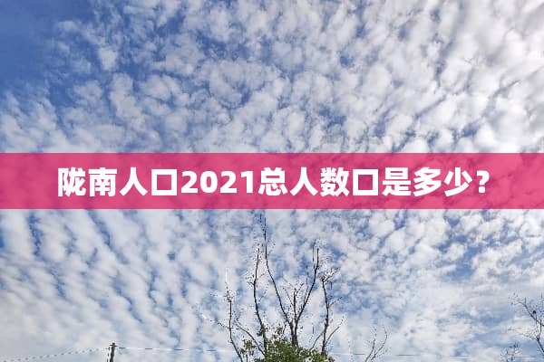 陇南人口2021总人数口是多少？