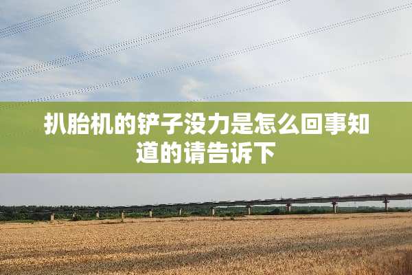扒胎机的铲子没力是怎么回事知道的请告诉下