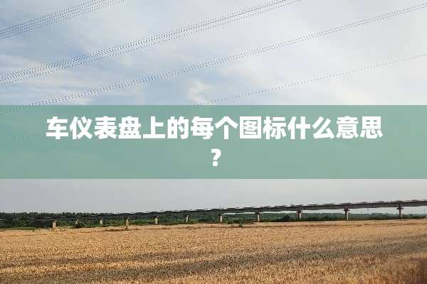 车仪表盘上的每个图标什么意思？