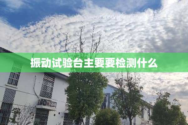 振动试验台主要要检测什么