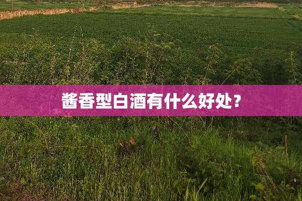 酱香型白酒有什么好处？