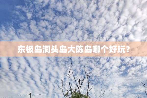 东极岛洞头岛大陈岛哪个好玩？