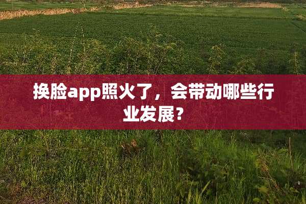 换脸app照火了，会带动哪些行业发展？