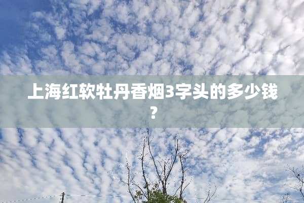 上海红软牡丹香烟3字头的多少钱？
