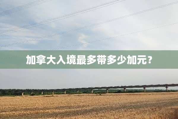 加拿大入境最多带多少加元？
