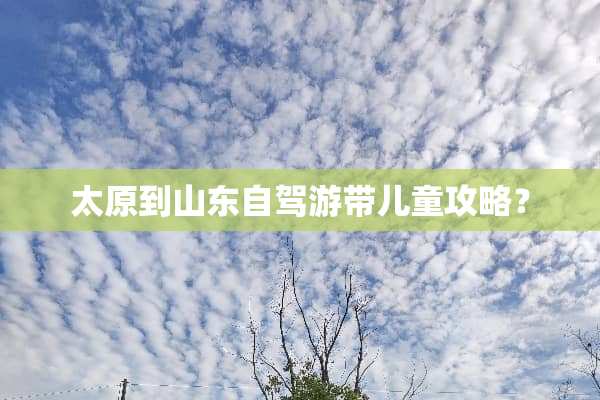 太原到山东自驾游带儿童攻略？