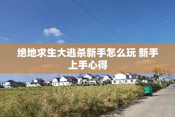 绝地求生大逃杀新手怎么玩 新手上手心得