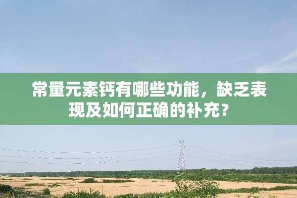 常量元素钙有哪些功能，缺乏表现及如何正确的补充？