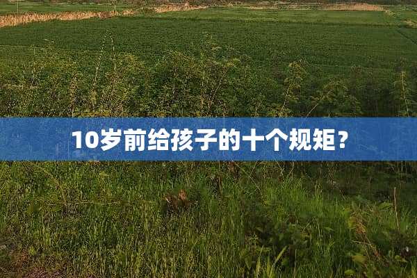 10岁前给孩子的十个规矩？