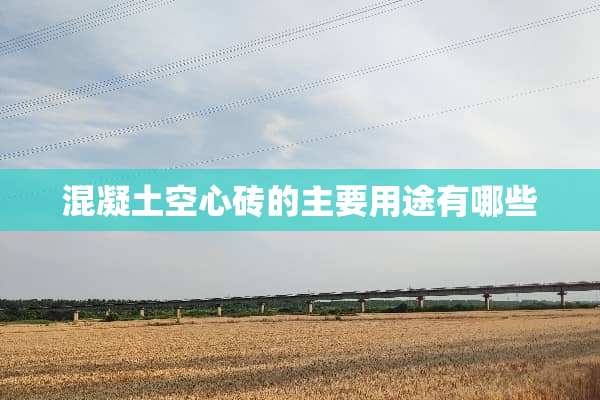 混凝土空心砖的主要用途有哪些