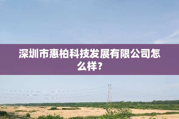 深圳市惠柏科技发展有限公司怎么样？