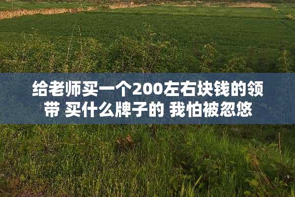 给老师买一个200左右块钱的领带 买什么牌子的 我怕被忽悠
