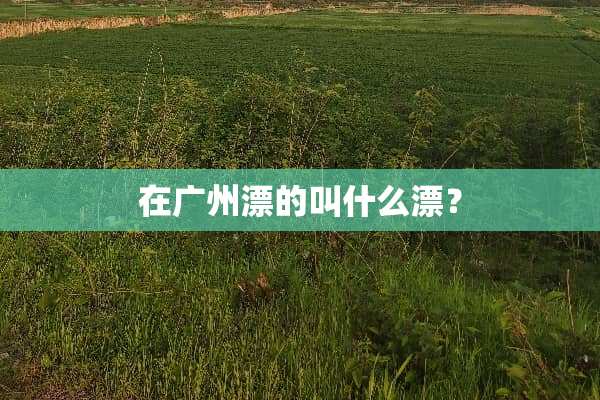 在广州漂的叫什么漂？