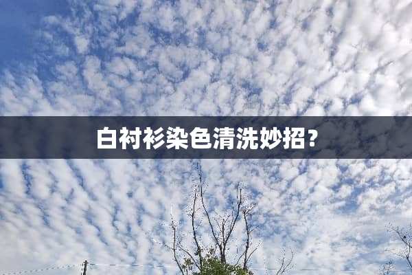 白衬衫染色清洗妙招？