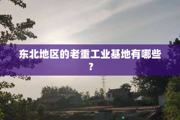 东北地区的老重工业基地有哪些？