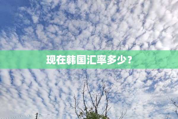 现在韩国汇率多少？