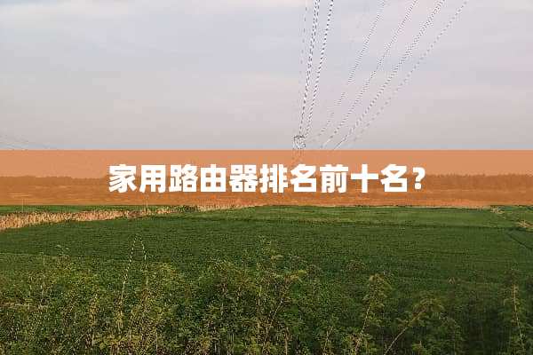 家用路由器排名前十名？